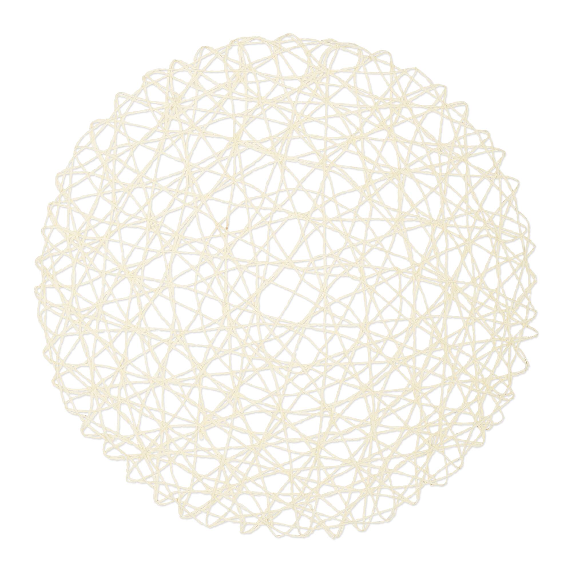 DII® Off White Woven Paper Round Placemat (Set of 6)